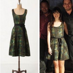Maeve Anthropologie painted plaid dress
